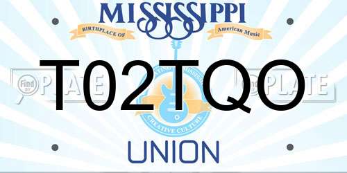 T02TQO Mississippi License Plate