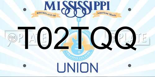 T02TQQ Mississippi License Plate
