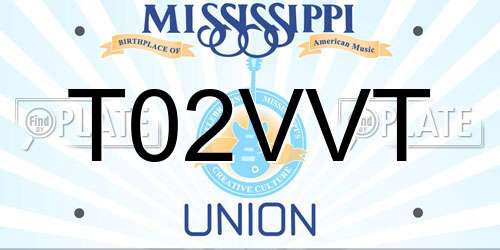 T02VVT Mississippi License Plate