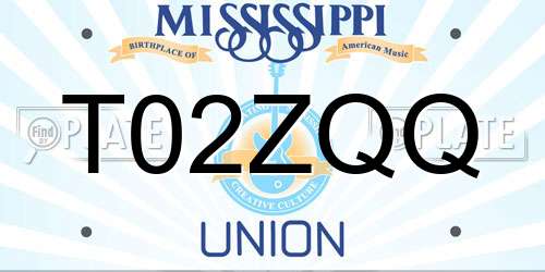 T02ZQQ Mississippi License Plate