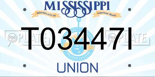 T03447I Mississippi License Plate