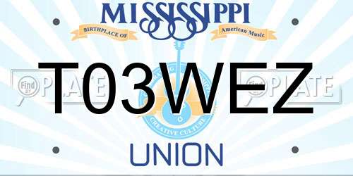 T03WEZ Mississippi License Plate