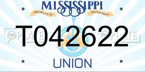 T042622 Mississippi License Plate