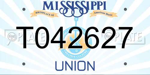 T042627 Mississippi License Plate