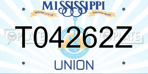 T04262Z Mississippi License Plate