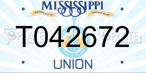 T042672 Mississippi License Plate