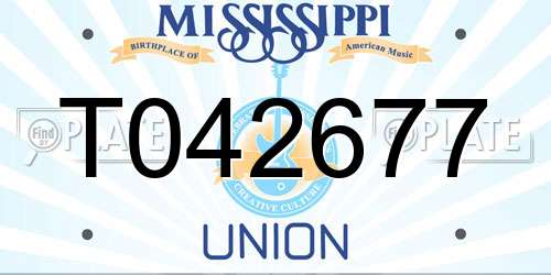 T042677 Mississippi License Plate