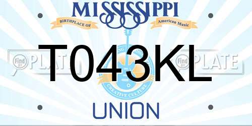 T043KL Mississippi License Plate