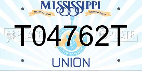 T04762T Mississippi License Plate