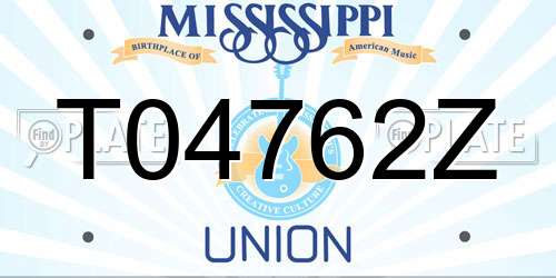 T04762Z Mississippi License Plate