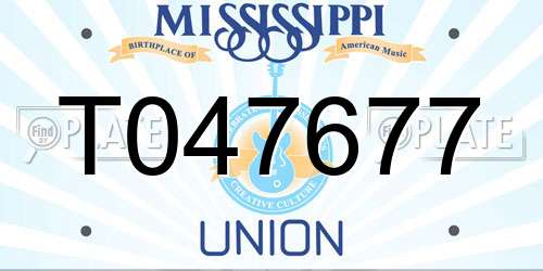 T047677 Mississippi License Plate
