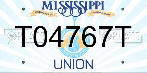 T04767T Mississippi License Plate