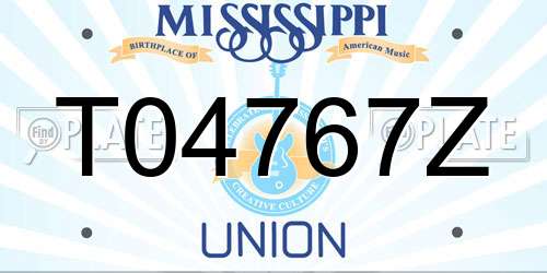 T04767Z Mississippi License Plate