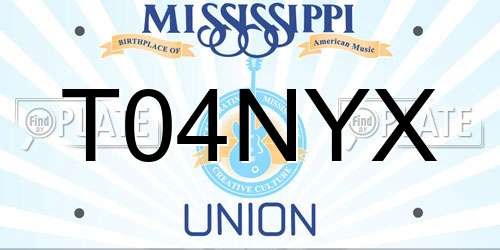 T04NYX Mississippi License Plate