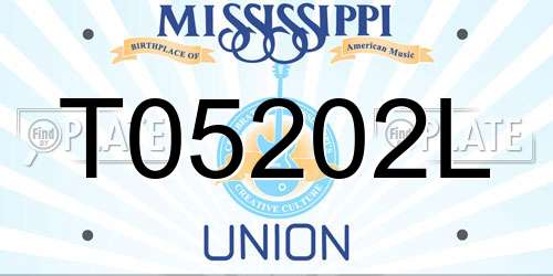 T05202L Mississippi License Plate