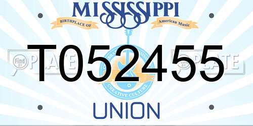 T052455 Mississippi License Plate