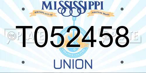 T052458 Mississippi License Plate