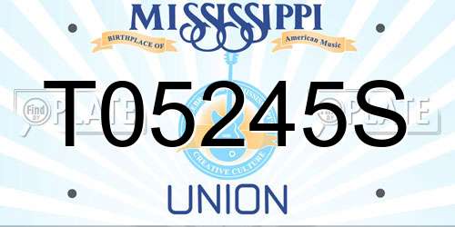 T05245S Mississippi License Plate