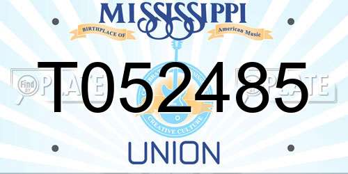 T052485 Mississippi License Plate
