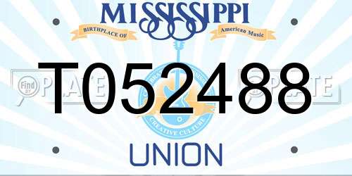 T052488 Mississippi License Plate
