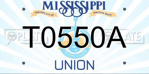 T0550A Mississippi License Plate