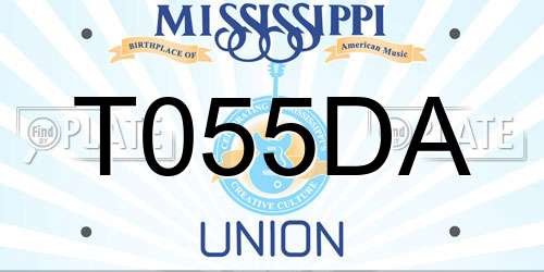 T055DA Mississippi License Plate