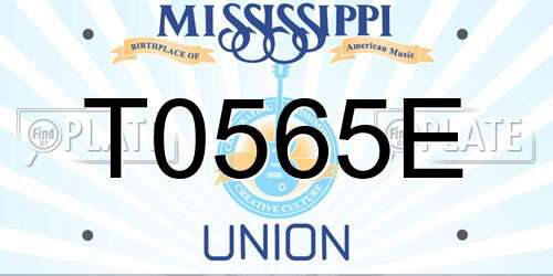 T0565E Mississippi License Plate