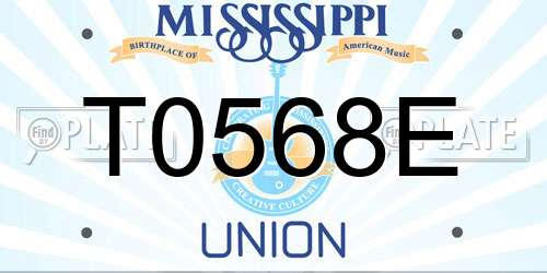 T0568E Mississippi License Plate