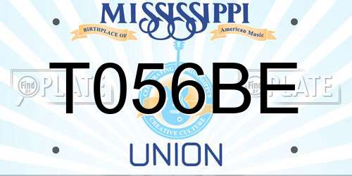 T056BE Mississippi License Plate