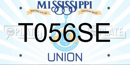 T056SE Mississippi License Plate