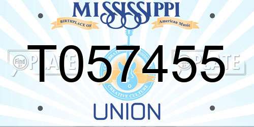 T057455 Mississippi License Plate