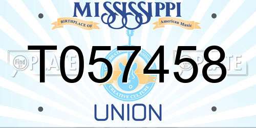 T057458 Mississippi License Plate