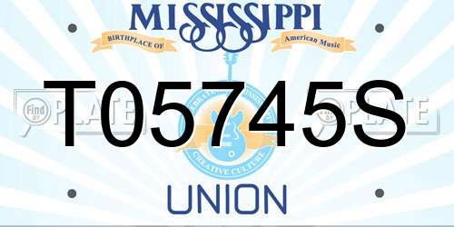 T05745S Mississippi License Plate