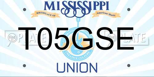 T05GSE Mississippi License Plate