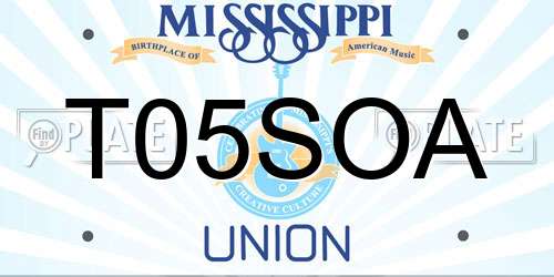 T05SOA Mississippi License Plate