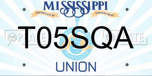T05SQA Mississippi License Plate