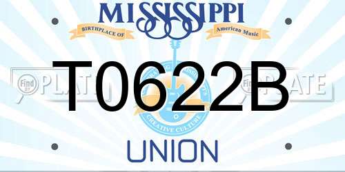 T0622B Mississippi License Plate