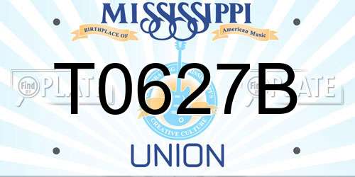 T0627B Mississippi License Plate