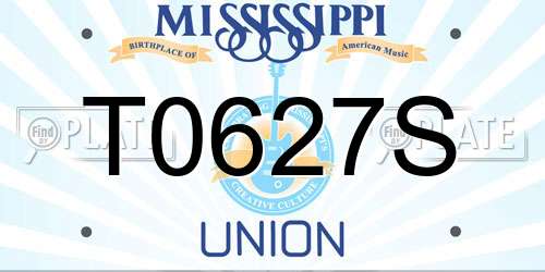 T0627S Mississippi License Plate