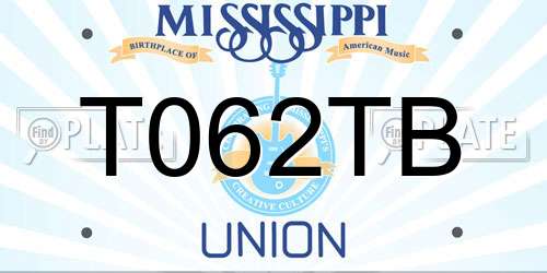 T062TB Mississippi License Plate
