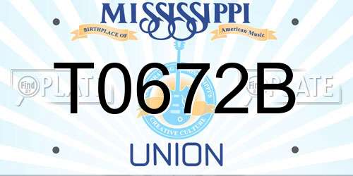 T0672B Mississippi License Plate