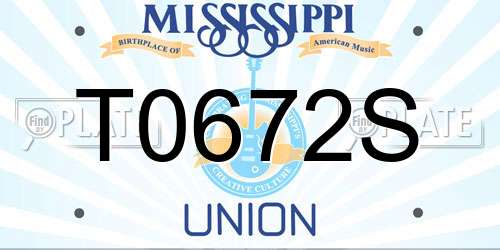 T0672S Mississippi License Plate