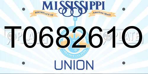 T068261O Mississippi License Plate