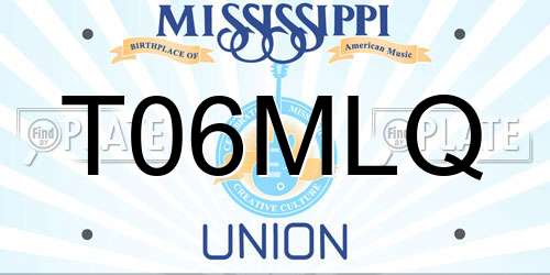 T06MLQ Mississippi License Plate