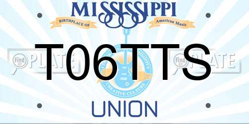 T06TTS Mississippi License Plate