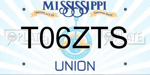 T06ZTS Mississippi License Plate