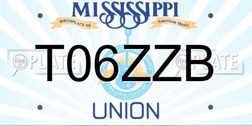 T06ZZB Mississippi License Plate