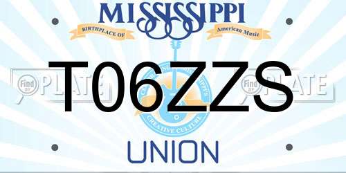 T06ZZS Mississippi License Plate