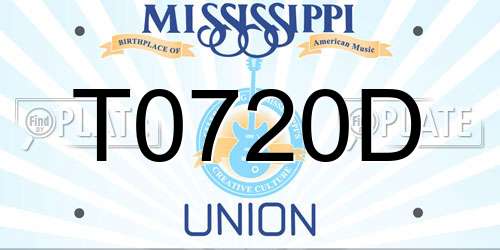T0720D Mississippi License Plate