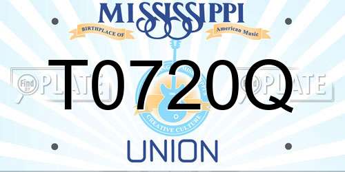 T0720Q Mississippi License Plate
